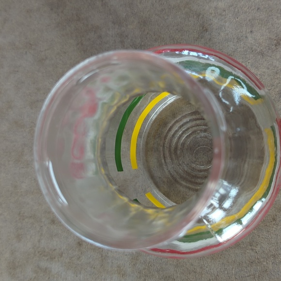 Vintage Flexeel Glass Juice Pitcher Carafe Decanter MCM Stripe Fiesta Print - Picture 7 of 10